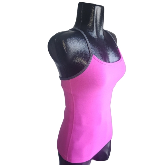 Lululemon Power Y Hot Pink Tank Top with Grey Accent Sz.4 - Picture 3 of 7